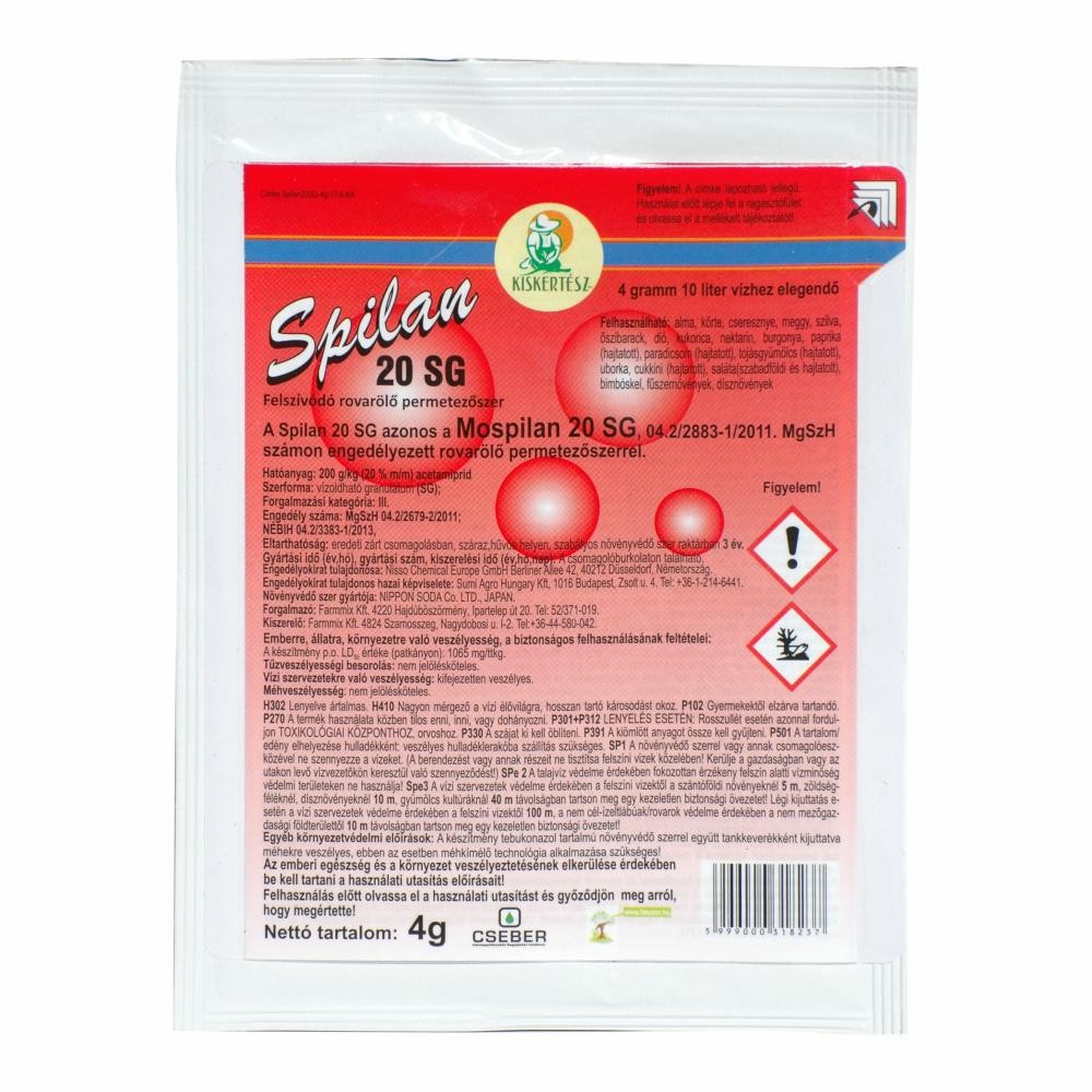 Levéltetvek elleni védekezés: a levéltetvek ellen a Spilan ajánlott.